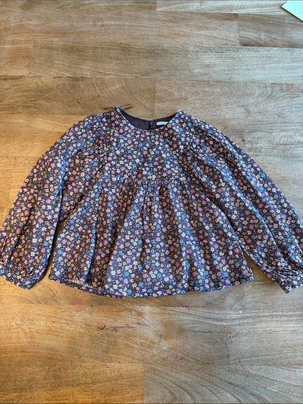 Zara Purple Floral Long-Sleeve Top